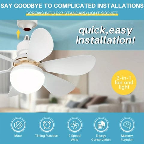 40W LED Ceiling Fan Remote Control volt 85v/265v Standard Socket Three Lighting Modes Six Fan Blades Three Mode Speeds
